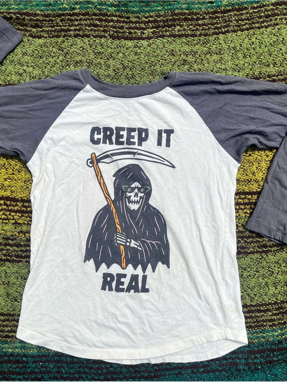 Tiny Whales Creep It Real Kids Raglan Tee